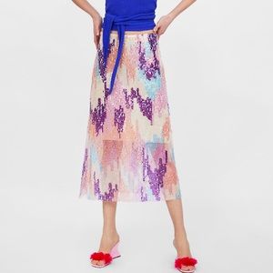 Zara sequin tulle skirt